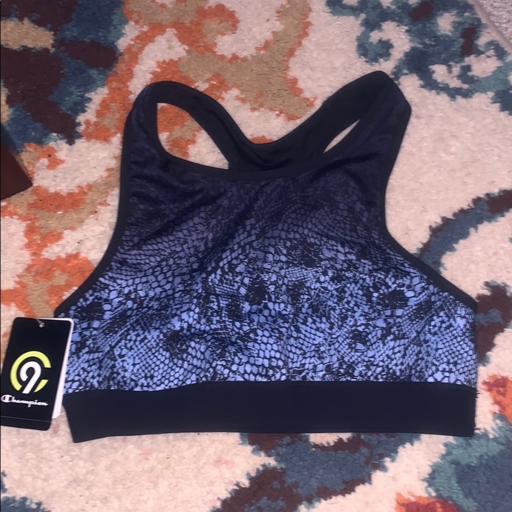 Blue sports bra